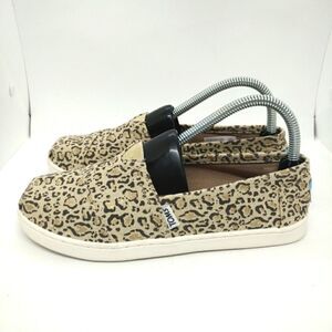 Toms Animal Print Flats Shoes‎ Youth Girls Size 5 Y Beige,
